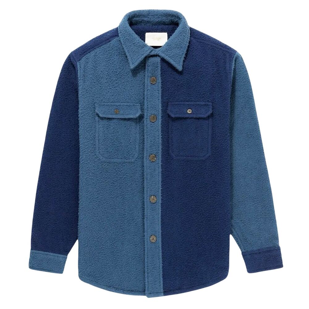 Aime Leon Dore Rare Textured Casentino Italian Wool Overshirt Blue 2-Tone Small